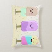 パステルチビ(小さくかわいく書いた感じ)アイスロリーキュイパーソナライズされた アクセントクッション (正面(垂直))