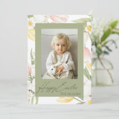 パステルチューリップとダフォジルカスタムス写真復活祭 シーズンカード (スタンド正面)