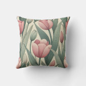 パステルチューリップガーデンパターンイラストレーション クッション (裏面)
