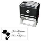 パステルチューリップ結婚ズスイートエレガントタイポグラフィ セルフインキングスタンプ (インサイチュ)