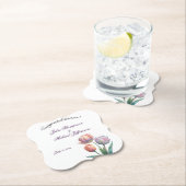 パステルチューリップ結婚ズスイートエレガントタイポグラフィ ペーパーコースター (インサイチュ)