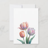 パステルチューリップ結婚ズスイートエレガントタイポグラフィ 出欠カード (裏面)