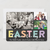 パステルチョークファミリーイースター(3枚の写真を紹介) シーズンカード (正面)