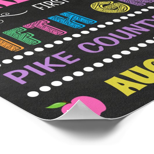 パステルチョークボード新学期5年生サイン ポスター (角)