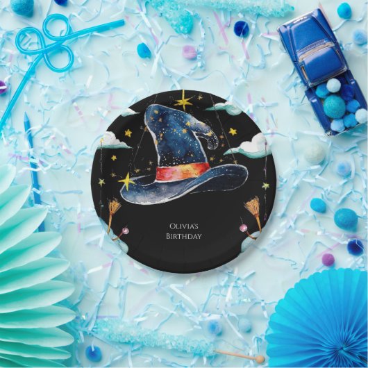 パステルチルドレンおもしろいウィザード誕生日 ペーパープレート (パーティー)