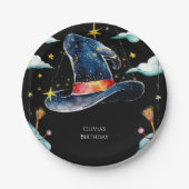 パステルチルドレンおもしろいウィザード誕生日 ペーパープレート (正面)