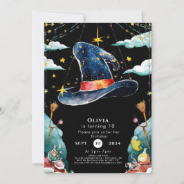 パステルチルドレンおもしろいウィザード誕生日 招待状