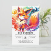 パステルチルドレンキツネ誕生日 招待状 (スタンド正面)