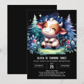 パステルチルドレンズカウー誕生日 招待状 (正面/裏面)