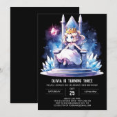 パステルチルドレンプリンセス誕生日 招待状 (正面/裏面)