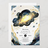 パステルチルドレン宇宙誕生日 招待状 (正面/裏面)