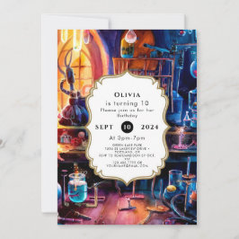 パステルチルドレン魔法サイエンティスト誕生日 招待状