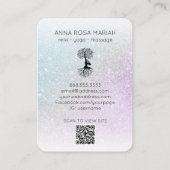 *~*パステルツリーオブライフヨガウーマンマンQR 名刺 (裏面)