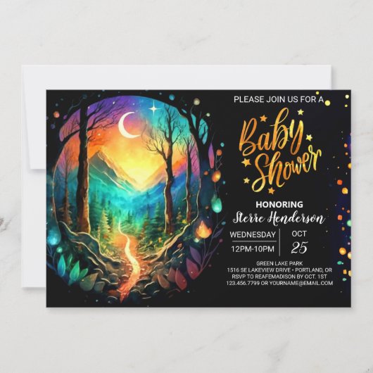 パステルティンバーグアドベンチャーウェイズベビーシャワー 招待状 (正面)