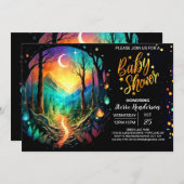 パステルティンバーグアドベンチャーウェイズベビーシャワー 招待状 (正面/裏面)