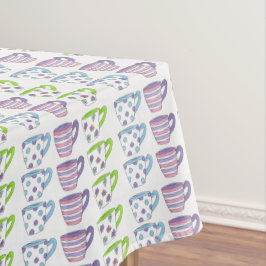 パステルティーカップティーカップティーカップティーパーティーカップティー テーブルクロス