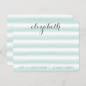 パステルティール(緑がかった色)グレー文房具スイート女性用 ノートカード (正面/裏面)