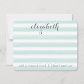 パステルティール（緑がかった色）グレー文房具スイート女性用 ノートカード (正面)