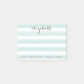 パステルティール(緑がかった色)グレー文房具スイート女性用 ポストイット (正面)