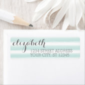 パステルティール（緑がかった色）グレー文房具スイート女性用 ラベル (インサイチュ)