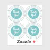 パステルティール(緑がかった色)ハートサンキューステッカーラベルシート シール (シート)