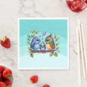 パステルティール（緑がかった色）バード スタンダードランチョンナプキン (インサイチュ)