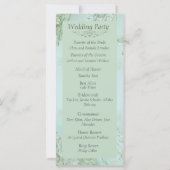 パステルティール（緑がかった色）ホワイトフラワーズ結婚式 プログラム (裏面)