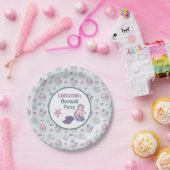 パステルティール（緑がかった色）マーメイドバースデーパーティーシーテーマ ペーパープレート (パーティー)