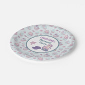 パステルティール（緑がかった色）マーメイドバースデーパーティーシーテーマ ペーパープレート (アングル)