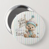 パステルテディベアの誕生日 缶バッジ (正面&裏面)