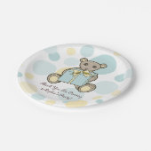 パステルテディベア子供の誕生日/ベビーシャワー ペーパープレート (アングル)