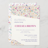 パステルテラゾスラブモダンベビーシャワー 案内状 (正面/裏面)