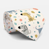パステルテラッツォおもしろいかわいい犬のパターン ネクタイ (ロール)