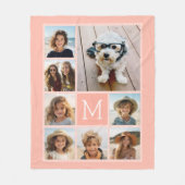 パステルテラ8フォトコラージュ – クラシックモノグラム フリースブランケット (正面)