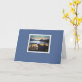 パステルテンツアットサンセットオンブルー感動的 カード (黄色い花)