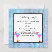 パステルディスコカクテルバースデーパーティー招待 招待状 (正面)