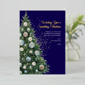 パステルディスコボールオーナメントクリスマスツリー写真 箔シーズンカード (立ち正面)