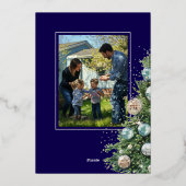 パステルディスコボールオーナメントクリスマスツリー写真 箔シーズンカード (裏面)