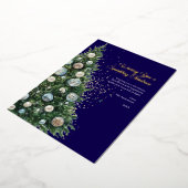 パステルディスコボールオーナメントクリスマスツリー写真 箔シーズンカード (回転した状態)