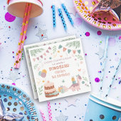 パステルディノフットプリント誕生日ナプキンス スタンダードランチョンナプキン