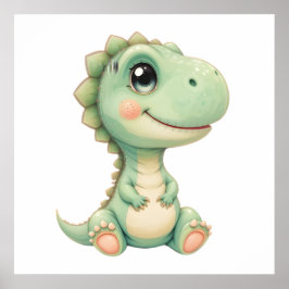 パステルディノベビールームアート – 水彩恐竜 ポスター
