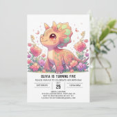 パステルディノ恐竜デジタル誕生日 招待状 (スタンド正面)