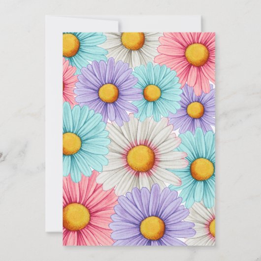 パステルデイジーガールバースデー 招待状 (裏面)