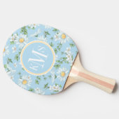 パステルデイジーフラワーガーデンパターン 卓球ラケット (横)