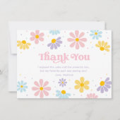 パステルデイジーフラワー誕生日 サンキューカード (正面)