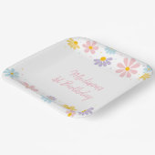 パステルデイジーフラワー誕生日 ペーパープレート (傾斜あり)