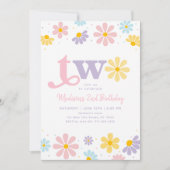 パステルデイジーボホセカンド誕生日 招待状 (正面)