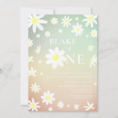 パステルデイジー第1回誕生日招待 招待状 (正面)