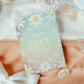 パステルデイジー誕生日パーティーの招待 招待状