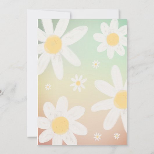 パステルデイジー誕生日パーティーの招待 招待状 (裏面)